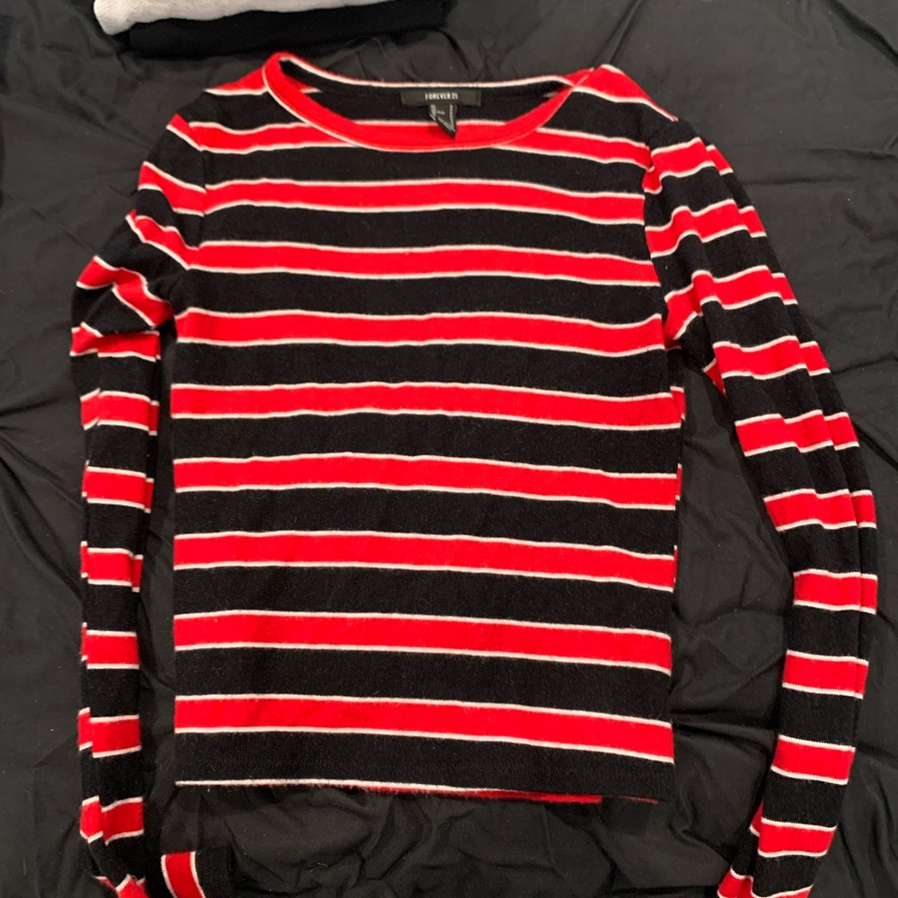 Striped cropped sweater
